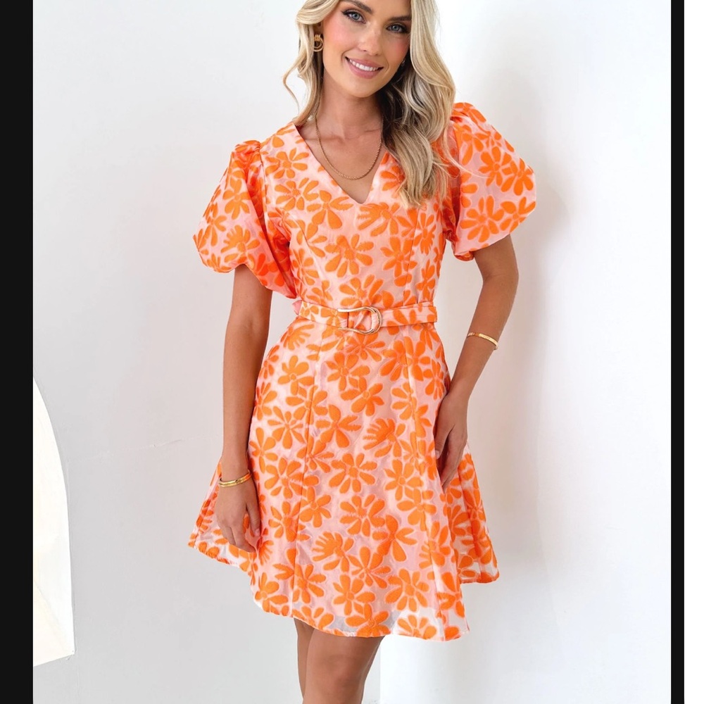 Jaylim Dress - Orange Flowers